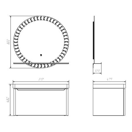 Зеркало с подсветкой Comforty Арзамас 00-00014152CF 80х80 подвесное