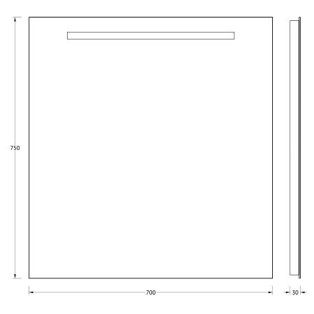 Зеркало Evoform Lumline BY 2004 70х80 подвесное