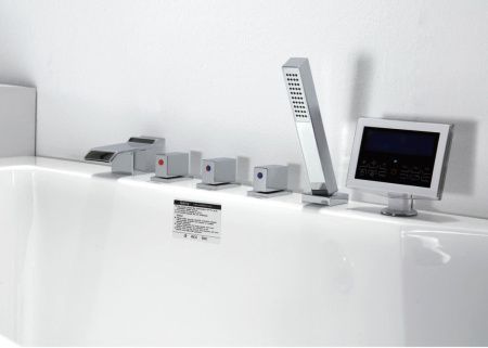 Ванна акриловая гидромассажная Gemy G9066 II O L 170х85 пристенная прямоугольная с каркасом