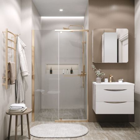 Душевая дверь Grossman Pragma 100.K33.03.120.32.00 120х195 стекло прозрачное профиль золото