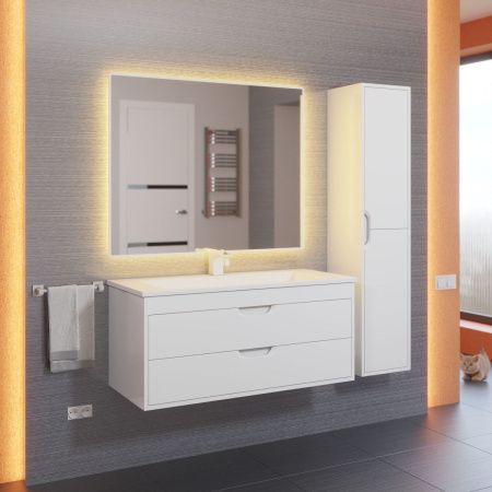 Тумба под раковину Uperwood Modul 2930205254 100х40 подвесная цвет белый