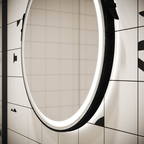 Зеркало в ванную Sancos Dames DA650 65х65 цвет черный - фото 5