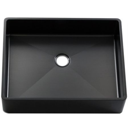 Раковина из нержавеющей стали Melana MLN-D4837B Castle 50х40 накладная цвет черный без отверстий под смеситель