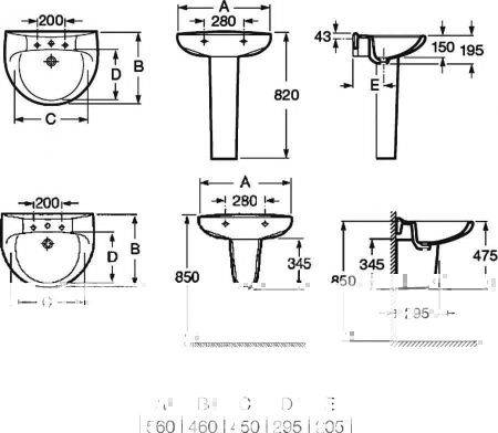 Раковина из сантехнического фарфора Roca Victoria 732739300Y 60х50 подвесная цвет белый