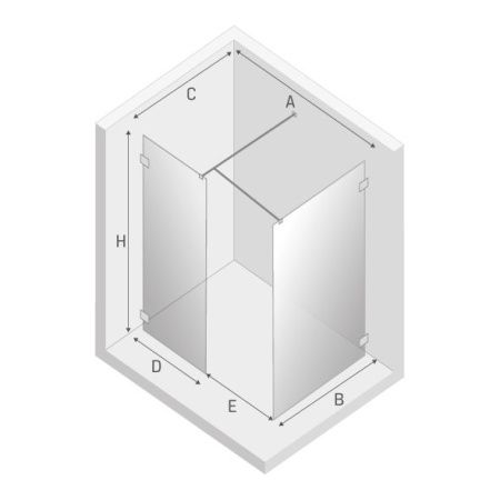 Душевой уголок New Trendy EVENTA Chrome EXK-4658 160х90 стекло прозрачное профиль хром без поддона