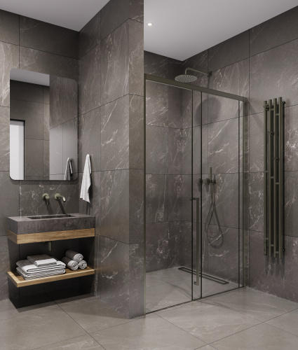 Душевая дверь Timo T50L 140х200 стекло прозрачное профиль никель - фото 2