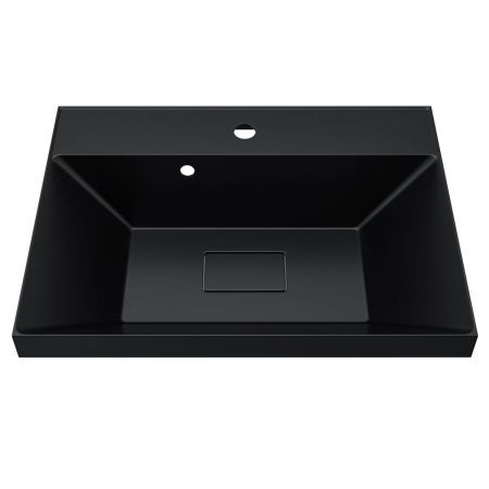 Раковина из искусственного камня Uperwood Classic New RClassicNew60bg 60х50 полувстраиваемая цвет черный
