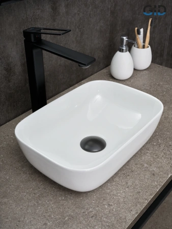 Раковина керамическая Gid Geométrico 51237 40х30 накладная цвет белый без отверстий под смеситель