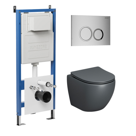 Инсталляция + кнопка смыва + унитаз Grossman Galaxy 97.4455GMS.01.110