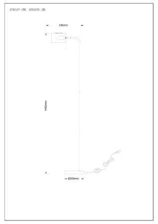 Торшер Arte Lamp Sebastian (Себастиан) A7051PN-1BK