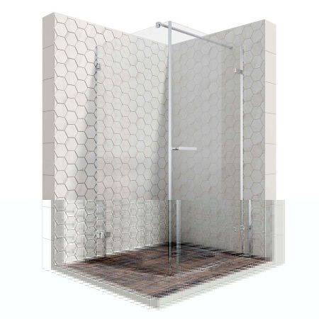 Душевой уголок Ambassador Abner 10011101R 90х90 стекло прозрачное профиль хром без поддона