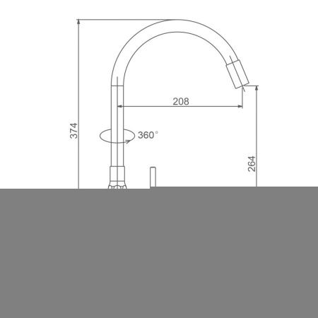 Смеситель для кухни Splenka S201 S201.4406.09 на мойку серый