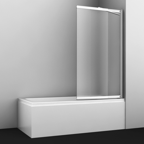 Душевая шторка на ванну Wasserkraft Main 41S 41S02-100 RM Fixed 100х140 стекло матовое профиль хром глянцевый ориентация правая - фото 2