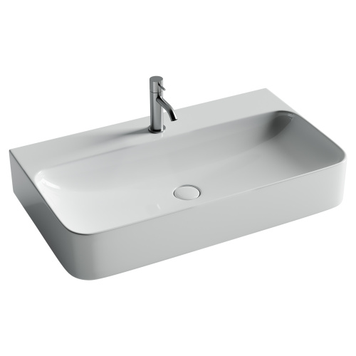 Раковина из сантехнического фарфора Ceramica Nova AURA CN2006 80х47 подвесная цвет белый - фото 3