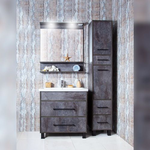 Зеркало с подсветкой Бриклаер 4627125415166 70х90 цвет цемент - фото 4