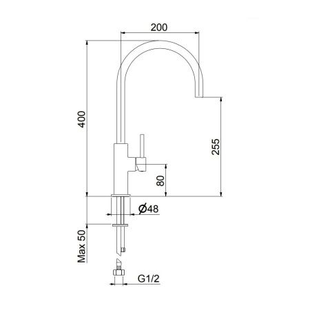 Смеситель для кухни Webert OB920302560 на мойку черный