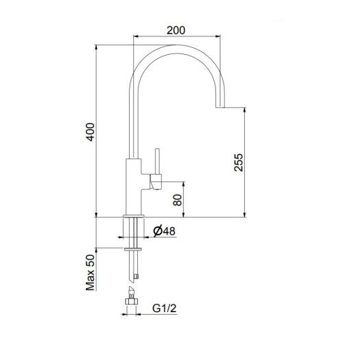 Смеситель для кухни Webert OB920302560 на мойку черный - фото 3