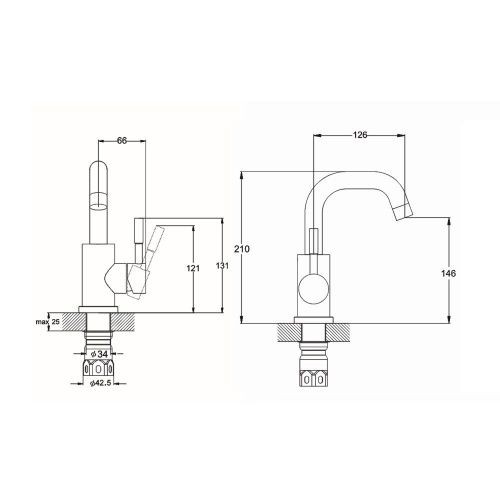 Смеситель для раковины G.Lauf ZAP ZAP1-A090 на столешницу хром - фото 3