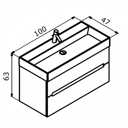 Тумба с раковиной Orka Malta 5001477 100х47х63 цвет белый матовый