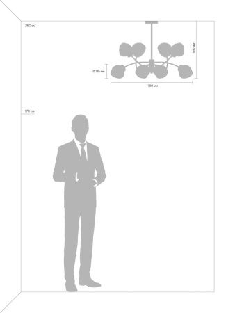 Люстра на штанге Freya Volani FR8017PL-08MG