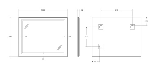 Зеркало в ванную BelBagno Kraft SPC-KRAFT-1000-800-SENS-AL 100х80 цвет серый - фото 5