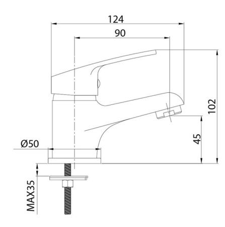 Смеситель Milardo Simp SIMSB00M01 на раковину хром