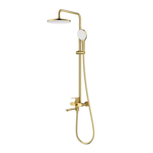 Душевая стойка Splenka S222.24.03 настенная цвет сатин золотой - фото 2