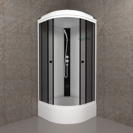 Душевая кабина Тритон Грэй-Вайт Щ0000067301 90х90 четверть круга с крышей ориентация универсальная