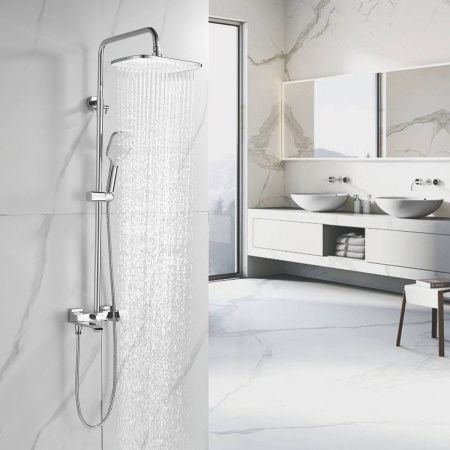 Душевая стойка Shevanik S4036 настенная цвет хром