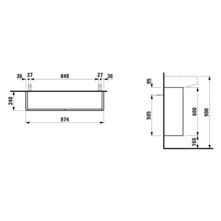 Тумба под раковину Laufen Sonar 4.0548.4.034.042.1 100х40 цвет белый