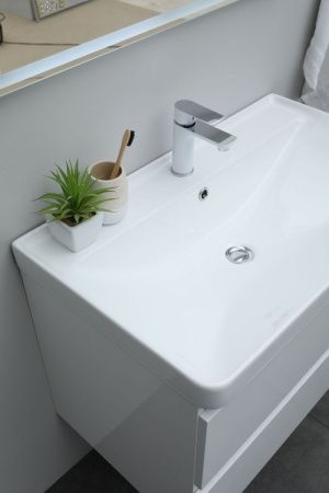 Раковина керамическая Aquanet Ирис 00301805 80х50 полувстраиваемая цвет белый 1 отверстие под смеситель