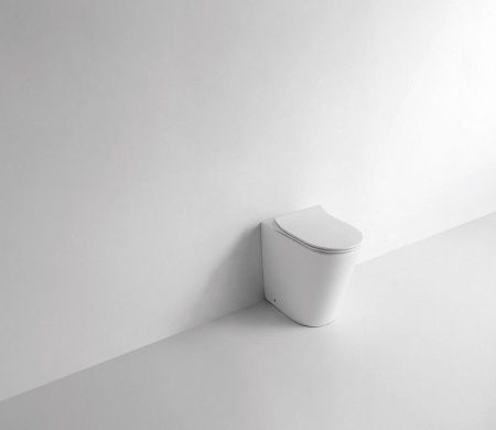 Унитаз приставной CeramaLux 3178 белый с сиденьем микролифт безободковый каскадный смыв