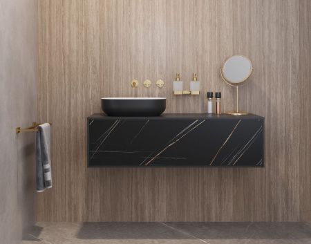 Раковина из искусственного камня Plumberia Selection Veloma VELOMA OVAL BN 50х40 накладная цвет белый/черный