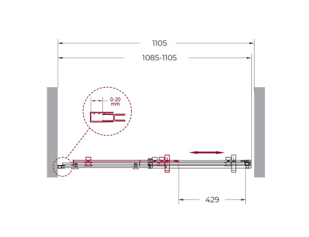 Душевая дверь BelBagno MARINO MARINO-B-1-110-C-Cr стекло прозрачное профиль хром глянцевый