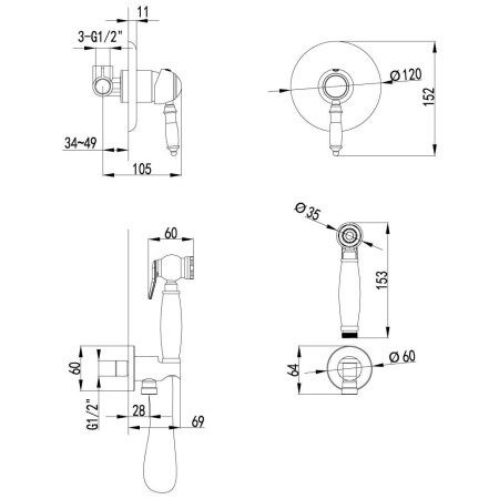 Гигиенический душ со смесителем LeMark Villa LM4819C хром
