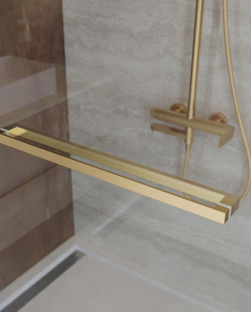 Душевая дверь Cezares LUX LUX-B-FS-1-100-C-BORO 100х195 стекло прозрачное профиль золото