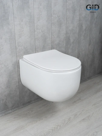 Унитаз подвесной Gid Tornado 62262Y белый с сиденьем микролифт безободковый смыв торнадо
