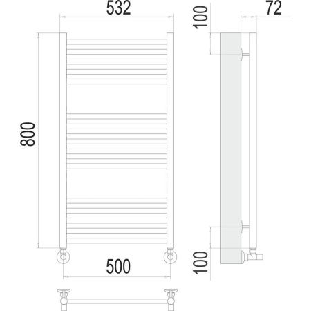 Полотенцесушитель водяной Terminus 4670078529312 55х80 хром
