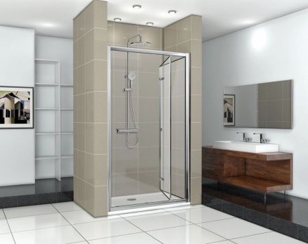 Душевая дверь Cerutti SPA BELLA D101T 100х195 стекло прозрачное профиль хром