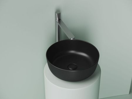 Раковина из сантехнического фарфора Ceramica Nova ELEMENT CN6073MB 40х40 накладная цвет черный без отверстий под смеситель