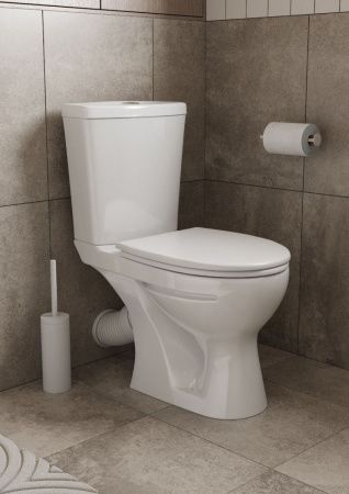 Унитаз-компакт напольный с бачком Santeri Ультра 1P4013S0000BF белый с сиденьем каскадный смыв