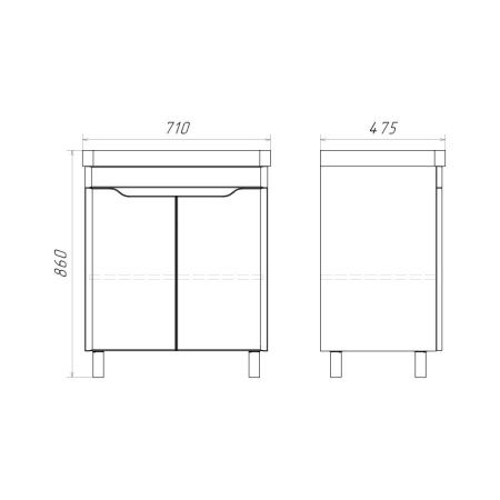Тумба с раковиной Comforty 00-00018366CF 70х50