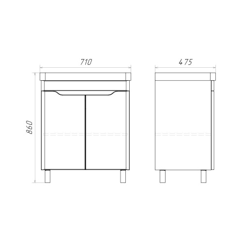 Тумба с раковиной Comforty 00-00018366CF 71x47,5x86 - фото 2