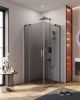 Душевой уголок Cezares SLIDER SLIDER-A-2-80/90-GRIGIO-GM 80х80 стекло тонированное профиль оружейная сталь без поддона