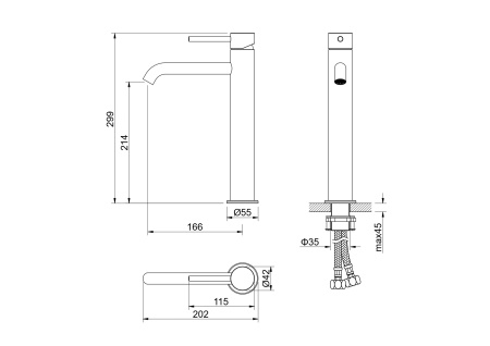 Смеситель Aquatek Европа AQ1304BG на раковину золото без термостата