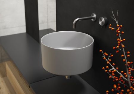 Раковина из сантехнического фарфора Galassia Core 7306GM 40х40 накладная цвет серый