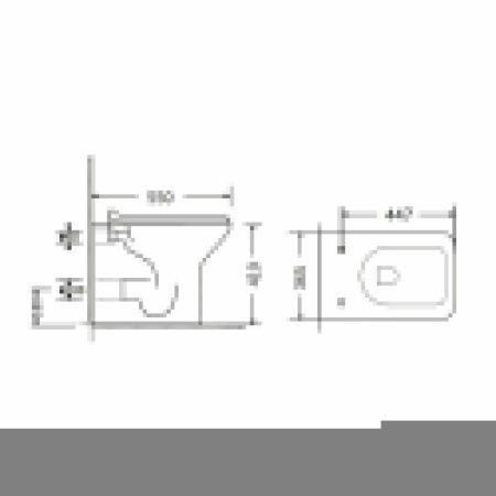 Унитаз приставной Agger AT02200 белый с сиденьем микролифт каскадный смыв
