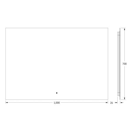 Зеркало с подсветкой Defesto GLOW DF 2509RH 100х70 подвесное
