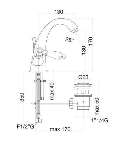 Смеситель Fiore 02ZZ0623 на раковину бронза - фото 3