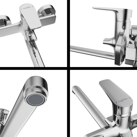 Смеситель для ванны Tokito TOYAMA TOK-TOY-1015 настенный хром